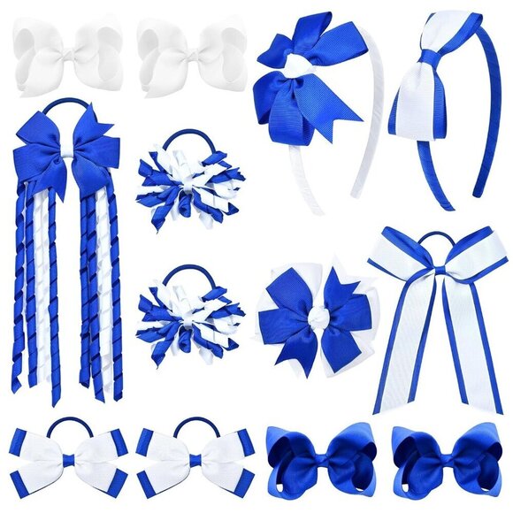 Hair Accessories Set 13 Pcs Girl School Bows Hair Clips Headbands Ties main image 8